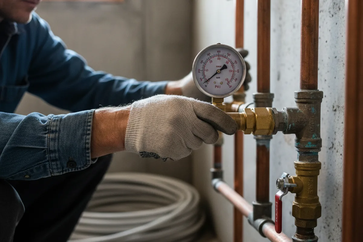 Pressure testing a repaired line during Water Line Repair in Lynwood